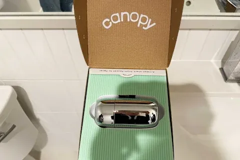 Canopy Faucet Filter in box at tester's house