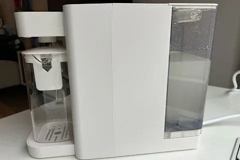 sans water purifier on writer's counter