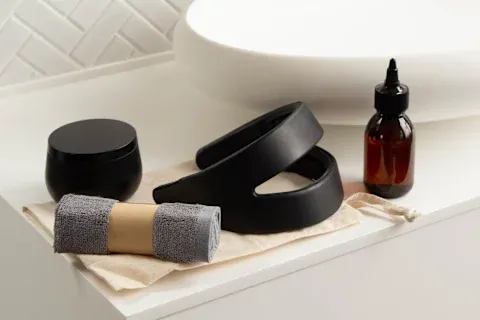 Lutea device on counter with supplies