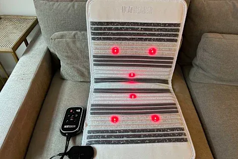 heat healer energy mat on writer's couch turned on heat healer energy mat on writer's couch turned on