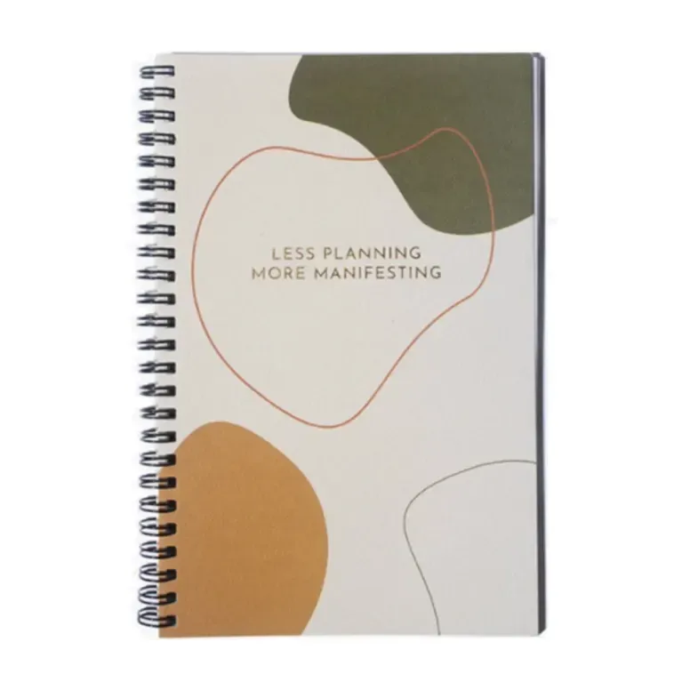 journal with orange and green detail on front cover