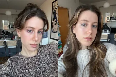 Jamie wearing colorful mascara