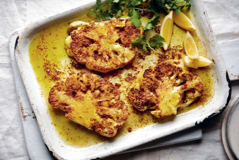 turmeric roasted spiced cauliflower steaks turmeric roasted spiced cauliflower steaks