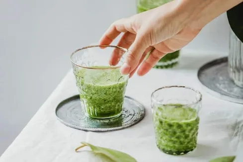 Green Smoothie with Hand Green Smoothie with Hand