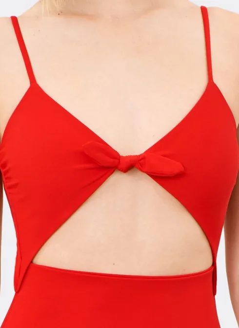 bright red one piece bathing suit with front tie detail bright red one piece bathing suit with front tie detail