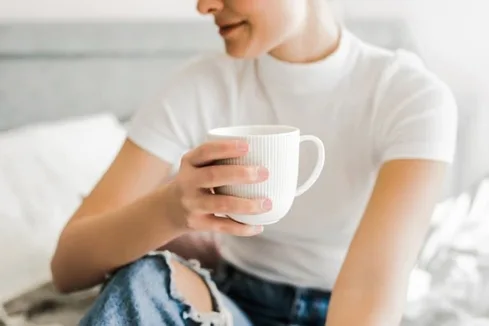 Woman Enjoying Morning Coffee Woman Enjoying Morning Coffee