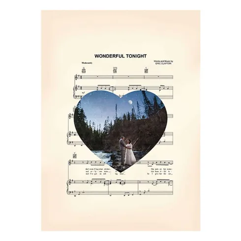 sheet music with photo of couple over it sheet music with photo of couple over it