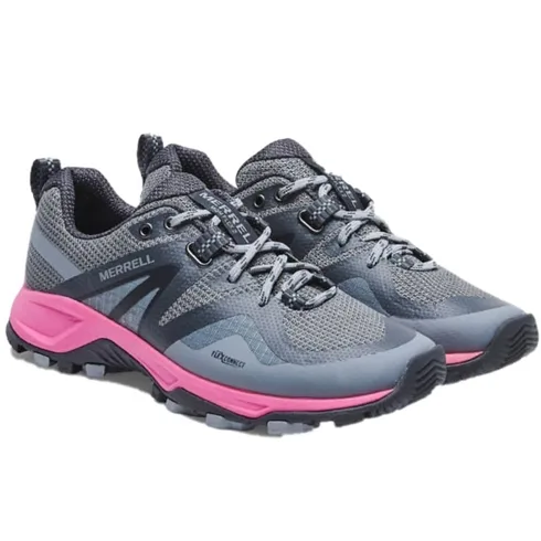Merrell MQM Flex 2 Gore Tex black and grey trail running sneaker with pink sole Merrell MQM Flex 2 Gore Tex black and grey trail running sneaker with pink sole