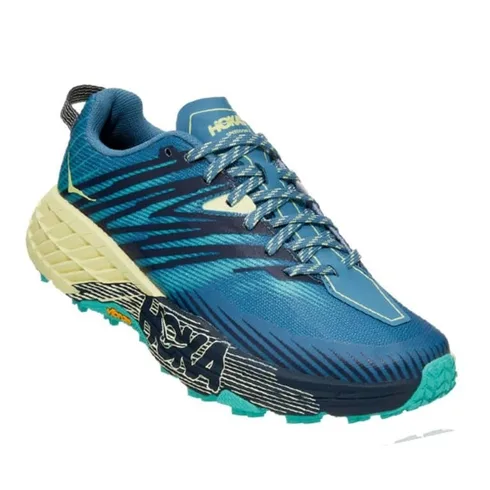 HOKA blue yellow and black trail running sneaker HOKA blue yellow and black trail running sneaker
