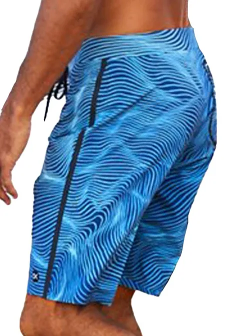 men's swim trunks in blue and black wave pattern men's swim trunks in blue and black wave pattern
