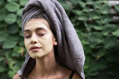 woman with face mask on woman with face mask on